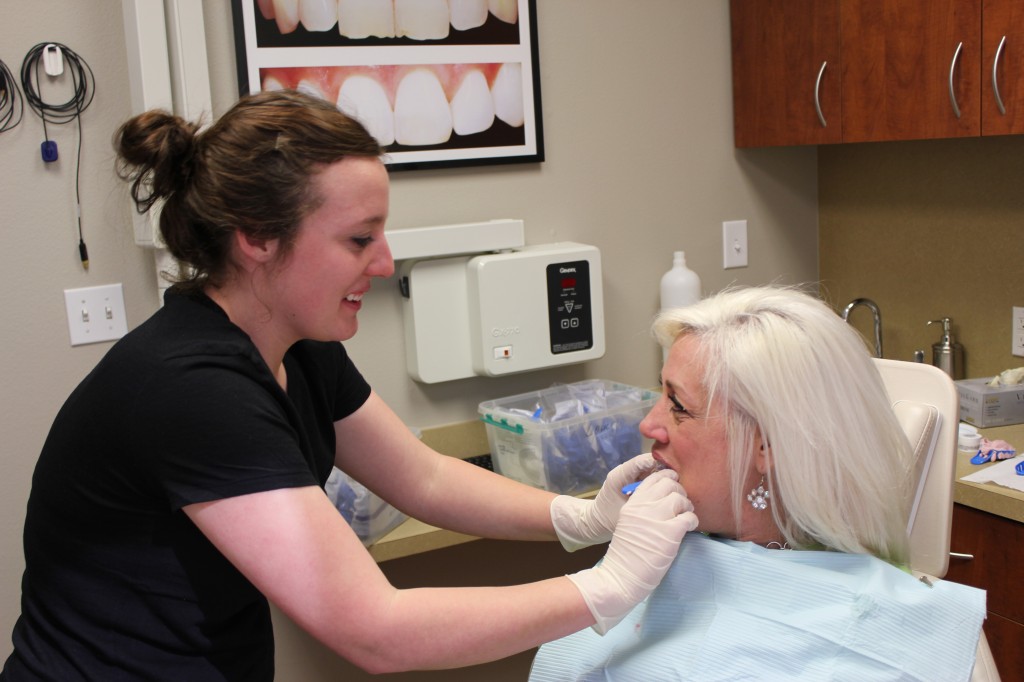 Impression taking Dallas Dental Assisting School Aspire